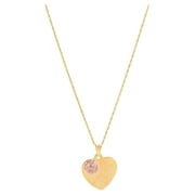 Brilliance Fine Jewelry 10K Yellow and Pink Gold Flower Heart Disk on Gold Filled Necklace,18"