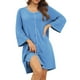 thumbnail image 3 of Camisón de cuello redondo, camisón con cierre de botones para mujer, camisón con botones, vestido de pijama informal, mejora tu experiencia, 3 of 7