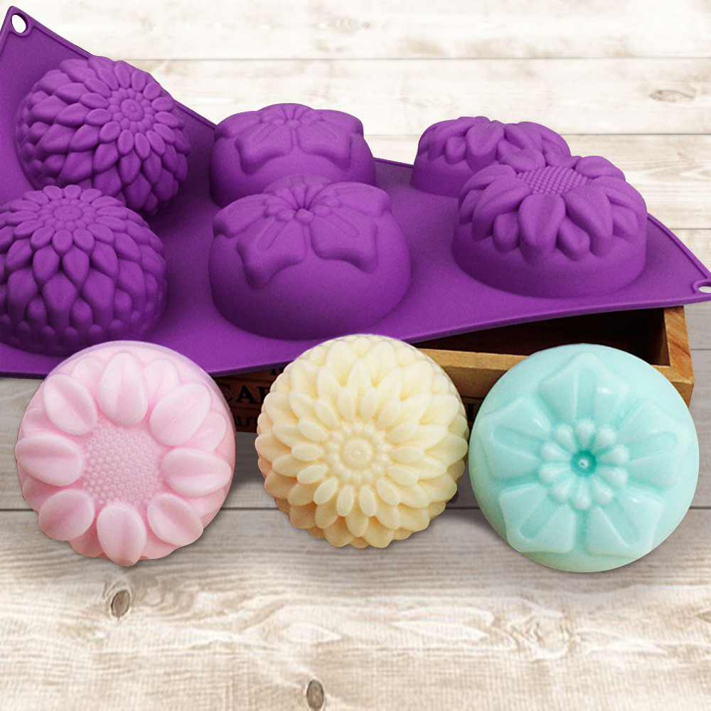 Moule En Silicone 6 Cavités Pour Mousse/dessert - Forme Fleur Spirale, Apte Four Et Congélation