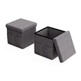 thumbnail image 3 of Lavish Home 80-FOTT-1 Foldable Storage Cube Ottoman with Pockets - Charcoal Gray, 3 of 3