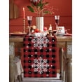 thumbnail image 2 of Christmas Table Runner-Red Black Buffalo Plaid Check Snowflake-Cotton Linen-Winter Dinner Scarf Décor,Long 120'''' Holiday Dresser Scarves,Farmhouse Xmas Kitchen Coffee/Dining Living Room Tablerunner, 2 of 7