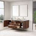 thumbnail image 6 of James Martin Vanities 72" Double Vanity, Mid-Century Walnut w/ 3 CM Ethereal Noctis Top, 6 of 12