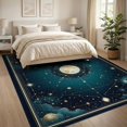 thumbnail image 3 of ODIKA 8'x10' Washable Area Rug Space Star Galaxy Constellation Map With Cosmic Night Sky Design for Dining Room, Large Office, Lounge, Non-Slip Chair-Friendly Mat, 3 of 7