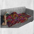 thumbnail image 6 of Abstract Soft Flannel Fleece Throw Blanket, Mosaic Style Stained Glass Fractal Colorful Geometric Triangle Forms Image, Cozy Plush for Indoor and Outdoor Use, 50" x 70", Multicolor, by Ambesonne, 6 of 6