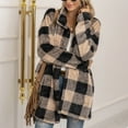 thumbnail image 5 of Summer Savings Clearance 2024 yoeyez Women Flannel Shacket Jacket Coat Plaid Shirts Flannel Lapel Button Down Shacket Outerwear Coats Loose Casual Tops, 5 of 6