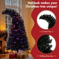 thumbnail image 6 of UHOMEPRO Indoors Purple Prelit Christmas Tree with 250 LED Lights, Artificial Fir Bent Top X-mas Grinch Style Christmas Tree with 900 Tips including Sturdy Metal legs 6', 6 of 10