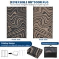thumbnail image 6 of Hasoo 8' x 10' Black/Gray Outdoor Rug for Patio Decor Waterproof Plastic Straw Modern Geometric Carpet PP Tube Woven Portable Camping Mat for Picnic Balcony, 6 of 7
