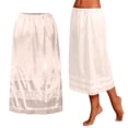 thumbnail image 2 of felwors Women's Satin Half Slip with Lace Trim - Lightweight Underskirt for Dresses, Under Dresses, Vintage Style (Beige, L), 2 of 6