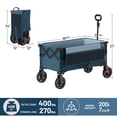 thumbnail image 6 of TIMBER RIDGE Collapsible Wagon Cart with Brakes, 200L Large Capacity Compact Portable Easy to Carry Folding Wago Cart for Camping, Gardening, Blue, 6 of 9