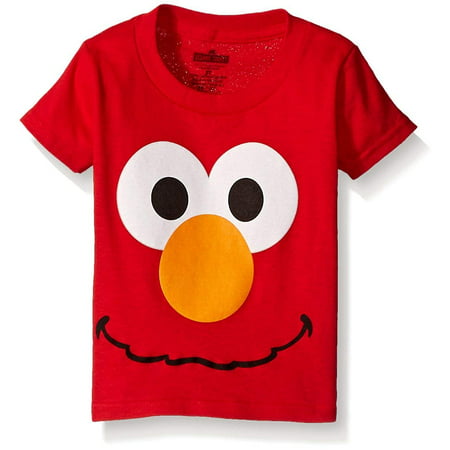 sesame st toddler boys' short sleeve tee shirt, red