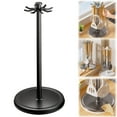 thumbnail image 2 of Kitchen Utensil Storage Rack,Kitchen Countertop Utensil Holder,Stainless Steel Rotatable Cooking Utensils Holder with 8 Rotating Hooks,Hanging Spoon Spatula Holder,for Spoon,Spatula,Skimmer(Black), 2 of 9