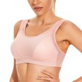thumbnail image 6 of Wingslove Women's Non Padded Wireless Plus Size High Impact Sports Bra, Pink 34G, 6 of 10