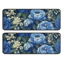 Kitchen Rugs Sets Of 2,Pioneer Flower Floral Print Pattern Anti Fatigue Kitchen Mat Rugs Non Slip Washable,Decorative Kitchen Floor Mats for Kitchen,Sink,Laundry,17"x47" 17"x47"