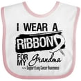 thumbnail image 3 of Inktastic Grandma Lung Cancer Ribbon Boys or Girls Baby Bib, 3 of 4