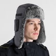 thumbnail image 2 of Windproof Winter Warm Trapper Trooper Hats Russian Aviator Cap Ear Flaps, 2 of 4
