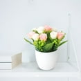 thumbnail image 4 of Rose Bonsai with Pot, Artificial Flower for Home and Office Decor, 7 Inch Lifelike Potted Rose for Tabletop, Desk, and Shelf Decoration, Fade-Resistant, 4 of 5