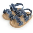 thumbnail image 5 of Infant Baby Girls Summer Sandals with Flower Soft Sole Newborn Toddler First Walker Crib Dress Shoes, 5 of 6