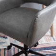 thumbnail image 3 of Powell Sabine Swivel Office Chair - Gray Faux Leather, 3 of 9