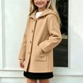 thumbnail image 3 of Faraee Kids Hooded Wool Blend Jacket Long Sleeve Overcoat for Boys Girls Mid Length Winter Warm Peacoat Dress Coat 4‑16 Years, 3 of 5