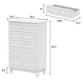 thumbnail image 5 of WIAWG 5 Drawer Dresser, Wood Chest of Drawers Storage Cabinet for Bedroom Living Room, Black, 5 of 7
