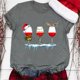 thumbnail image 2 of Gibobby Camisa navideña mujer Navidad Copa de de nieve Muñeco de nieve Estampado O Cuello Camiseta Blusa Manga corta(Gris,M), 2 of 4