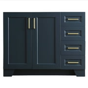 ARIEL TAYLOR 42 IN. LEFT OFFSET SINGLE SINK BASE CABINET IN MIDNIGHT BLUE