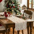 thumbnail image 4 of Merry Christmas Tree Seamless Sketch Table Runner 13x120in Non-Slip Cotton Linen Table Runners, Pink Stripe on Linen Dresser Scarves TableRunner for Dinner Kitchen Dining Wedding Party, 4 of 9