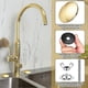 thumbnail image 4 of 2 Inch Kitchen Sink Hole Cover Faucet Hole Cover Stainless Steel Kitchen Sink Tap Hole Plate Stopper Cover Blanking Metal Plug (Light Gold), 4 of 5