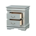 thumbnail image 4 of Hassch Wooden Nightstand with 2 Storage Drawers Vintage Accent Bedside Table for Bedroom Living Room, Silver, 4 of 8