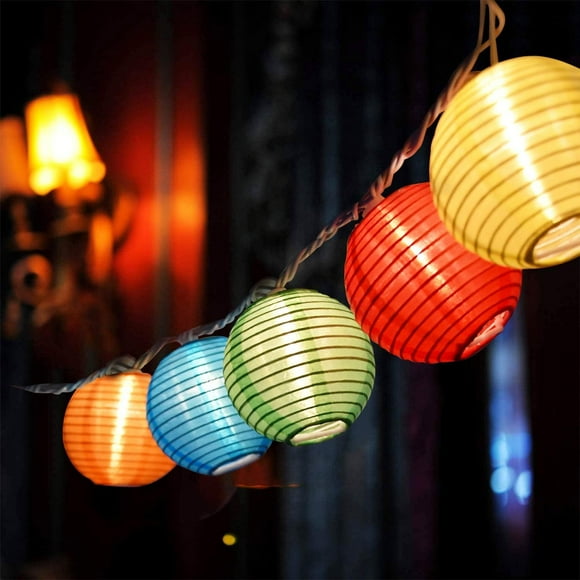 Cadena de faroles SUNSGNE de 2,6 m, 10 LED coloridos, 110 V