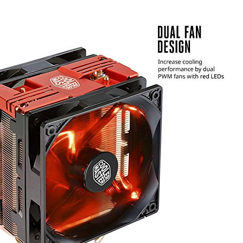 Somatic cell Dormitory pivot Cooler Master RR-212TR-16PR-R1 Hyper 212 LED Turbo- Red Top Cover is  Equipped with Dual 120mm PWM Fans Red LEDs CPU Cooler - Walmart.com
