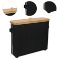 thumbnail image 6 of deevoka Toilet Paper Holder with Bamboo Lid Accessories,Folding Toilet Paper Roll Storage,Toilet Paper Storage Basket for Closet,Dorm black, 6 of 9