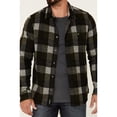 thumbnail image 3 of Flag Men's And Anthem Berks Plaid Textured Knit Long Sleeve Button-Down Western Olive X-Large, 3 of 4