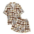 thumbnail image 4 of Pajamas Set for Women Soft Vintage Printed Short Sleeve Tops and Shorts Sleepwear Pjs Sets, 4 of 4