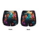 thumbnail image 3 of Balery Colorful Flower Bird Pantalones cortos deportivos para mujer con forro y dos bolsillos, elásticos, para entrenamiento, gimnasio, yoga-Large, 3 of 7