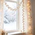 thumbnail image 4 of Christmas Rattan with Glitter Gold Powder Leaves, Champagne White Christmas Tree Decor Holiday Ambiance Ornaments, 71 Inch, 4 of 6
