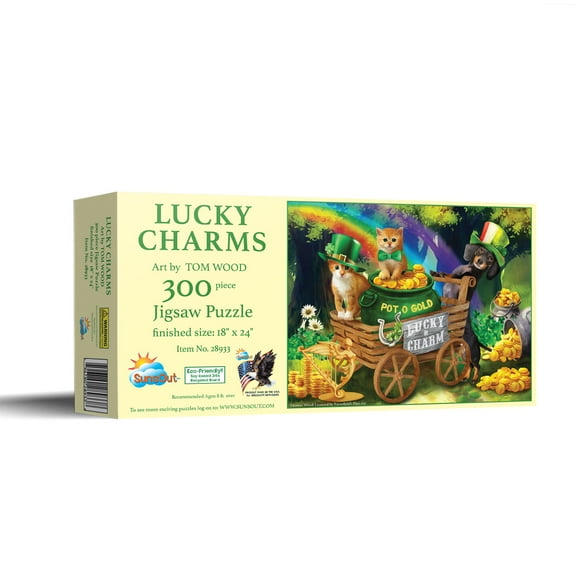 SUNSOUT INC - Lucky Charms - 300 pc Jigsaw Puzzle by Artist: Tom Wood - Finished Size 18" x 24" St. Patrick's Day - MPN# 28933