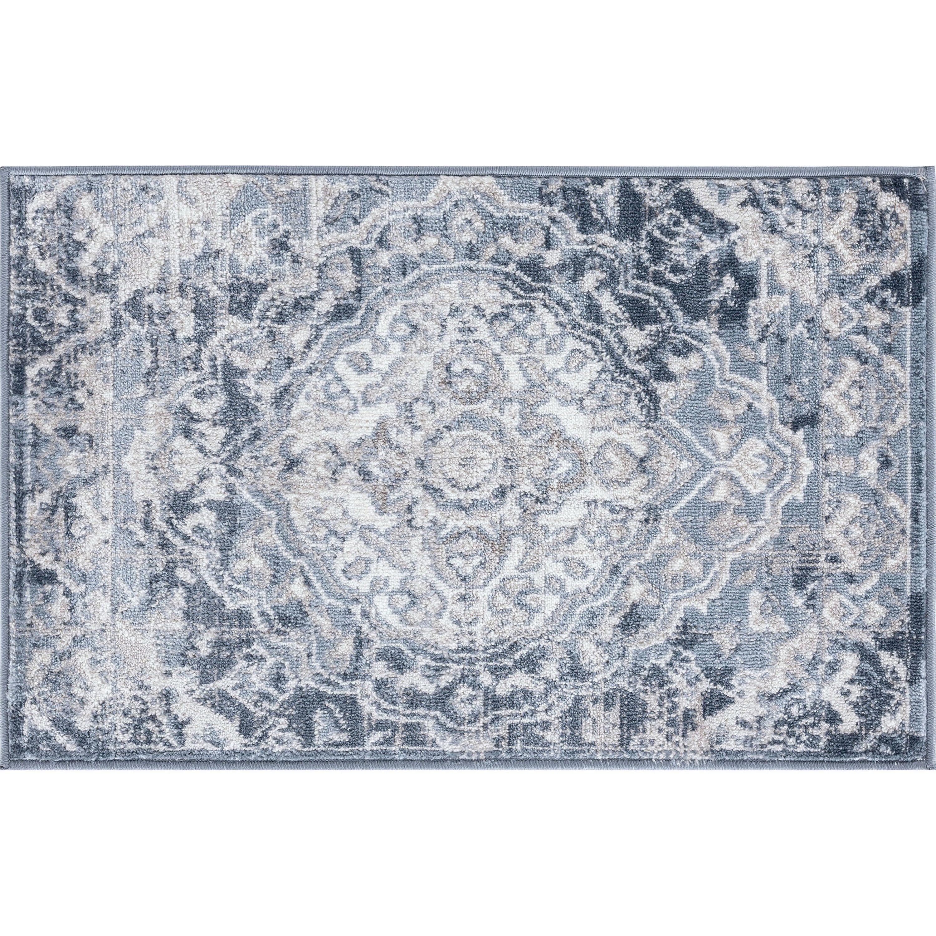 2x3 Modern Blue Small Area Rug, Throw Mat for Indoor Entry | Ideal for Kitchen or Bathroom Rugs 2' x 3'