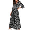 thumbnail image 1 of Aueoeo Fall dresses for women 2022, Fashion Casual Turndown Collar Dress Lantern Long Sleeve Women Printed Women's Dress Long Dresses, 1 of 8