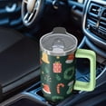 thumbnail image 5 of 30 oz Plaid Santa Christmas Tumbler with Handle and Straw, Stainless Steel Insulated Cup 30 oz, Leak Proof Holiday Mug, Festive Gift, 5 of 5