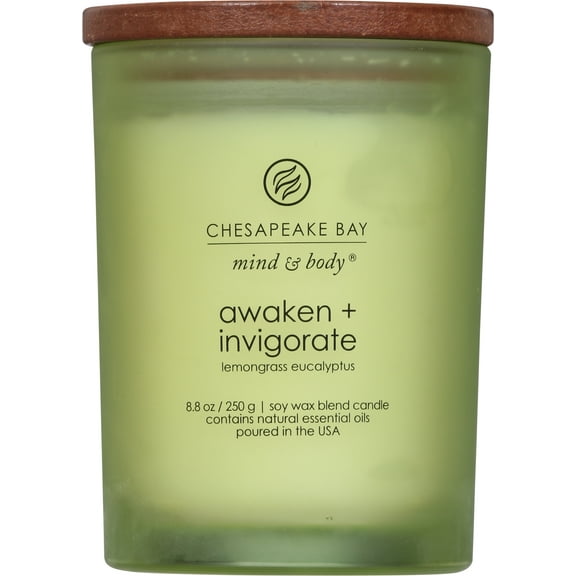 Chesapeake Bay Candle Scented Candle, Awaken   Invigorate (Lemongrass Eucalyptus), Medium