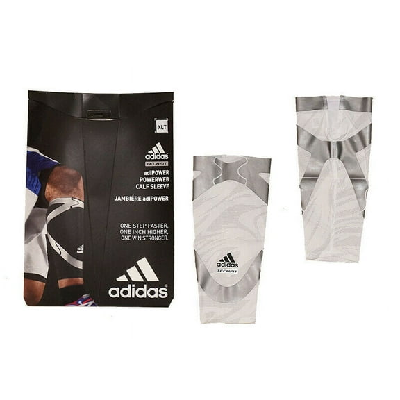 Adidas Techfit Men's Basketball Jambiere adiPOWER Powerweb White/Lead Compression Calf Sleeve - XLT