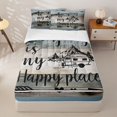 thumbnail image 2 of Erosebridal RV Camper Zipper Queen Comforter Set with Fitted Sheet and 2 Pillowcases, Camp More Worry Less Print Zipper Bedding Set, Gray, 2 of 7
