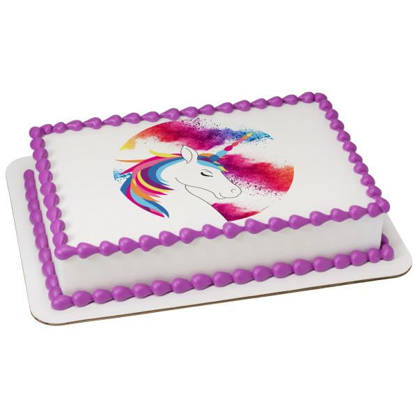 30 UNICORN EDIBLE WAFER & ICING CUPCAKES TOPPERS BIRTHDAY PARTY CHILDREN RAINBOW 