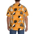 thumbnail image 3 of Wukai Bold Black and White Leaves Orange Men's Casual Short-Sleeve Button Down Shirt,Cuban Shirts for Men,Mens Short Sleeve Dress Shirts-XX-Large, 3 of 5