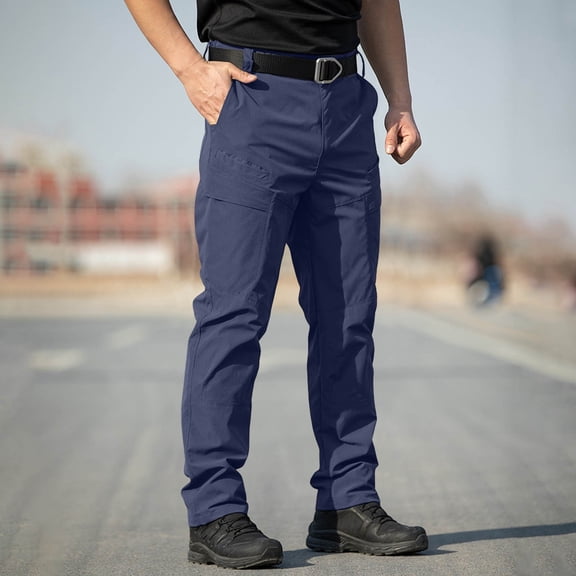 Afelkas Workwear Pants for Men Heavy Duty Trousers Secure Pockets Built for Demanding Labor and Outdoor Wilderness Blue,XXXL