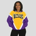 thumbnail image 4 of Women's WEAR by Erin Andrews Gold/Purple Minnesota Vikings Retro Crinkle Full-Zip Hoodie Windbreaker, 4 of 5