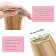 thumbnail image 4 of Benehair Clip in 100% Remy Human Hair Extensions Hair Pad Invisible Hairpiece Topper Thickened Soft Thin Hair Highlight Blonde 2 Pieces, 4 of 10