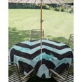 thumbnail image 2 of Outdoor Tablecloth with Umbrella Hole Zipper Abstract Teal Round Tablecloth 60" Waterproof Outside Table Cloth Geometric Zigzag Waves Bohemian Stripes Patio Table Cover Tablecloths for Picnic Party, 2 of 8