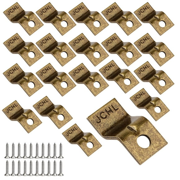 Jchl Sujetadores para Mesa De Escritorio con Tornillos Bronce Conectores De Mesa En Z para Trabajo Pesado Clips para Mesa/Soportes para Mesa Juego De 20 Paquetes (Incluye 20 Clips Y 20 Tornillos) Bron